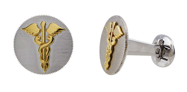 Gold Caduceus Cufflinks