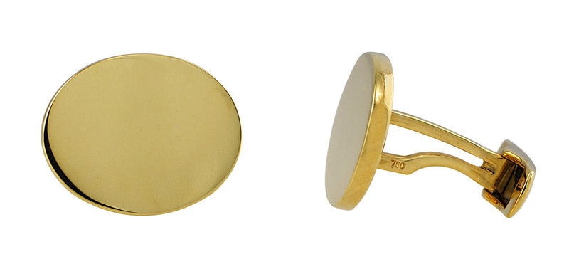 Yellow Gold Oval Cufflinks