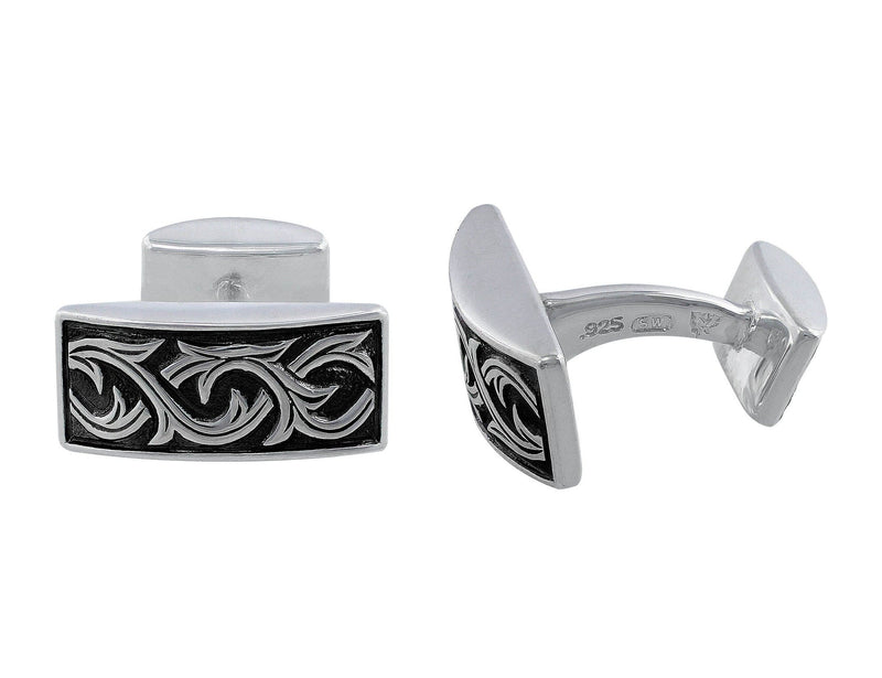 Stephen Webster Carved Thorn Sterling Silver Rectangular Cufflinks