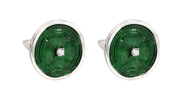 Diamond Jadeite Cufflinks