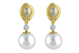 South Sea Pearl Earrings with Art Setting