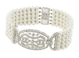 Pearl and Diamond Art Deco Bracelet