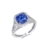 Rivière Platinum 5.08CT Unheated Sapphire Ring,  AGL Certified