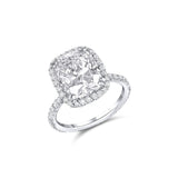 Platinum 5ct Cushion Cut Diamond Ring