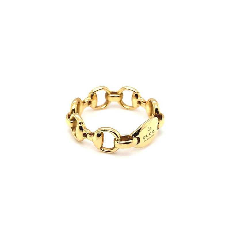 Gucci 18k Yellow Gold Horsebit Ring - Estate