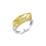 Rivière 18k Yellow Gold Platinum 2ct Fancy Intense Yellow Marquise Diamond Ring, GIA Certified