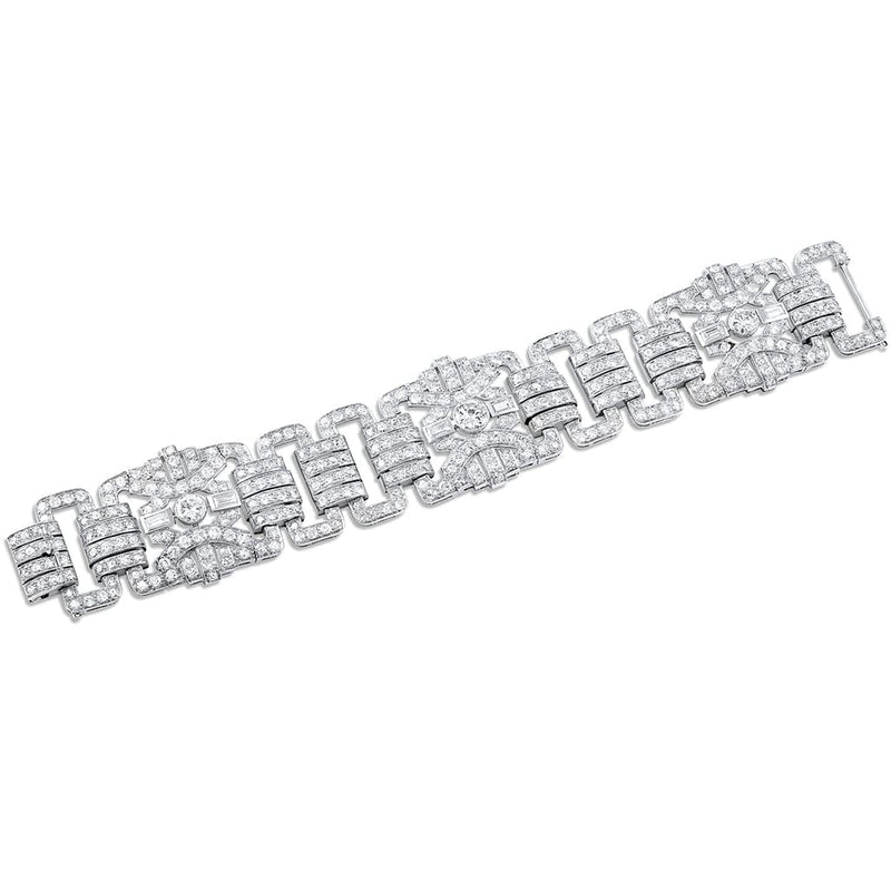 French Art Deco Platinum Diamond Bracelet