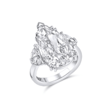 Rivière Platinum 6.34 ct Pear Shaped Diamond Ring