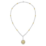 Rivière Platinum 18K Gold Fancy Yellow Diamond Sunburst, GIA Certified