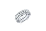 18kt White Gold Diamond 1.70ctw Flexible Spiral Ring 3 Row