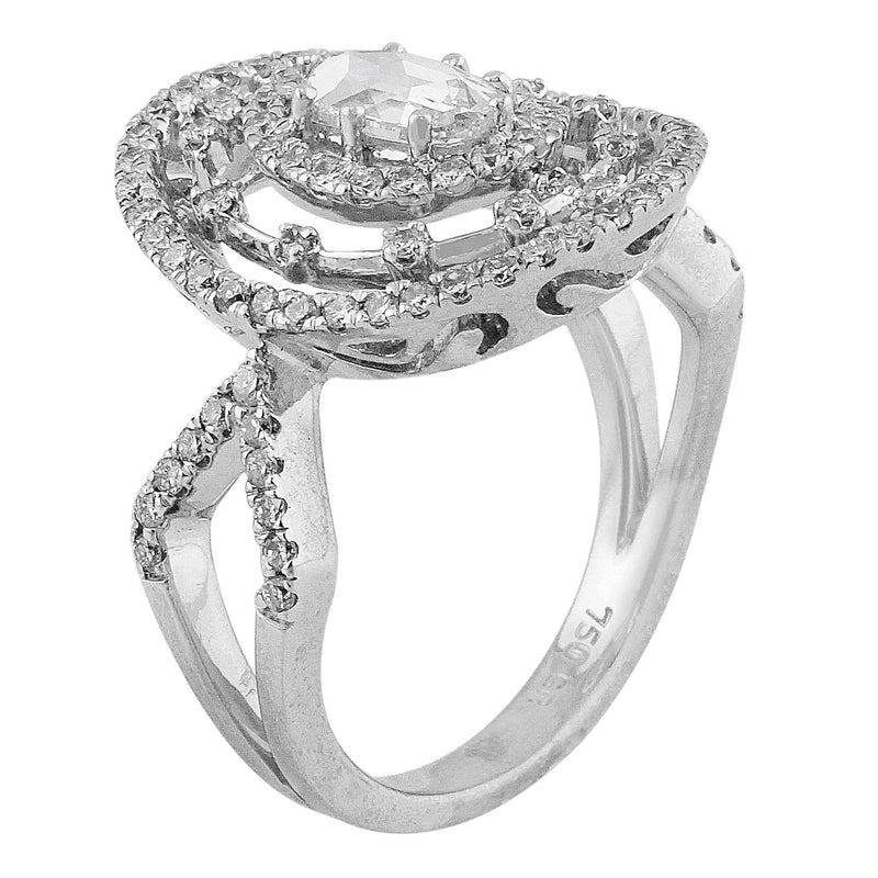 Estate Split Shank Oval Diamond Ring
