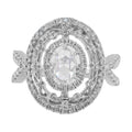 Estate 18k White Gold Split Shank Oval Diamond Ring