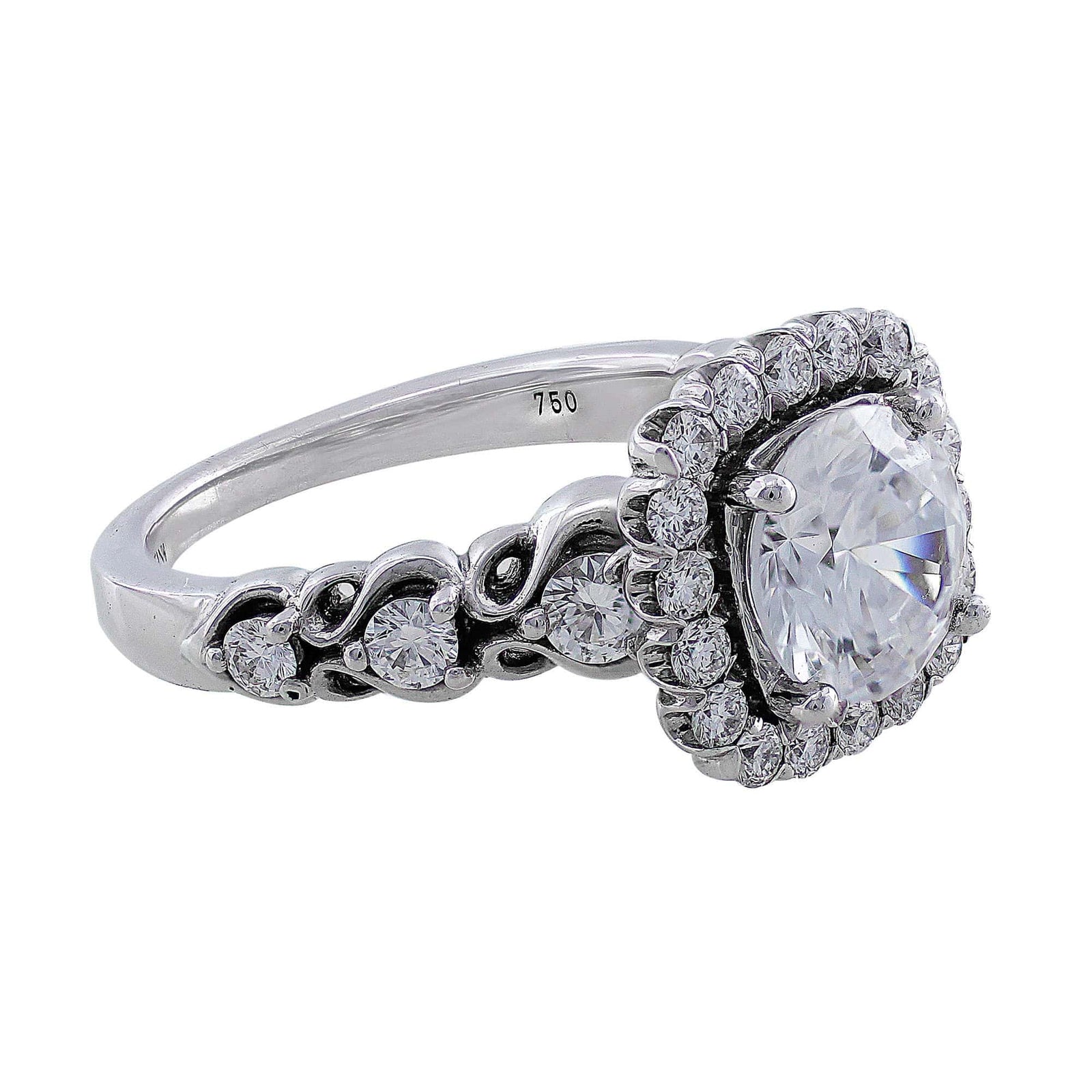 Ritani 18k White Gold Masterwork Pave Diamond Ring – CJ Charles