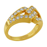 Estate Oscar Heyman Interlocked Diamond Yellow Gold Ring