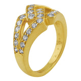 Estate Oscar Heyman Interlocked Diamond Yellow Gold Ring