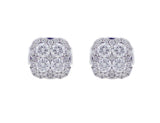 18kt White Gold Diamond Stud Earrings