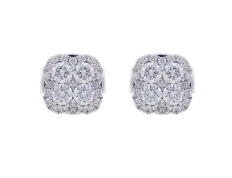 18kt White Gold Diamond Stud Earrings