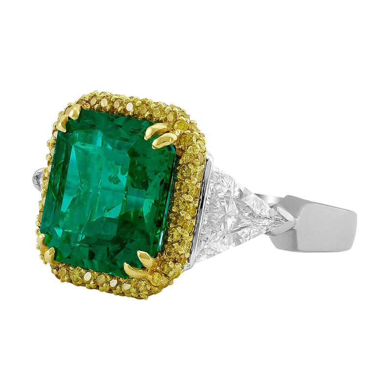 "Riviera" 6.85ct Emerald & Diamond Platinum Ring
