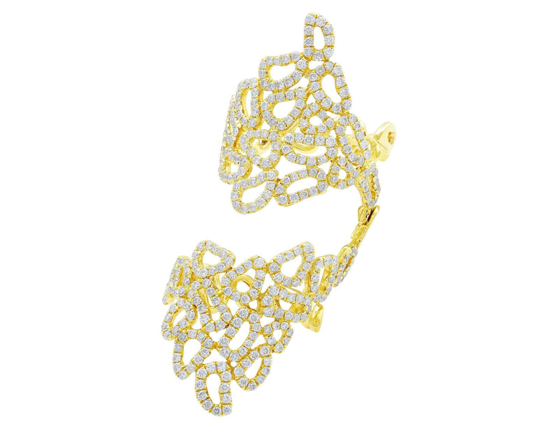 Double 18kt Yellow Gold Pavé Lace Ring