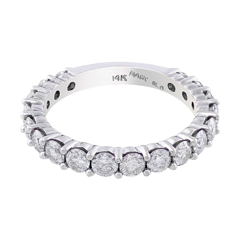 14k White Gold Diamond Wedding Band