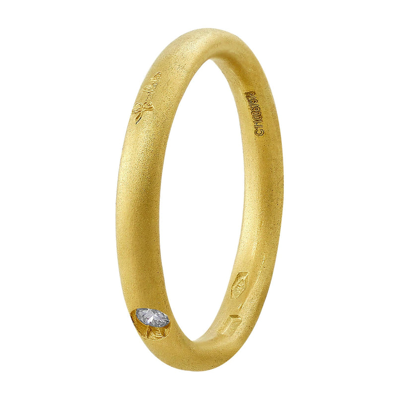 Pomellato Yellow Gold Single Diamond Ring