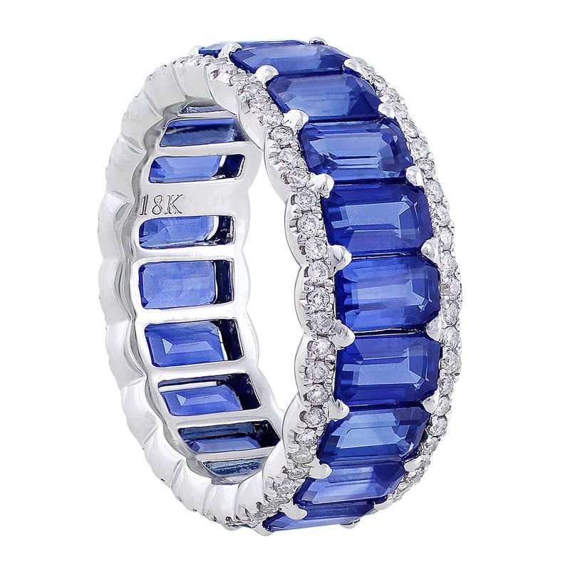 Emerald Cut Sapphire Diamond Eternity Ring