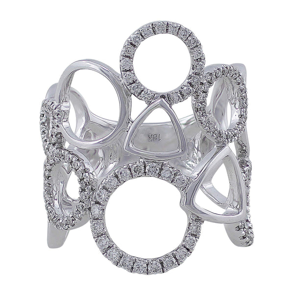 Multishape Openwork Pave Diamond Ring