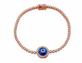 Rose Gold Diamond Topaz Evil Eye Bracelet