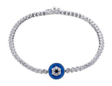 Diamond Blue Topaz Evil Eye Bracelet