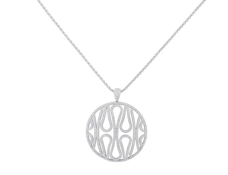 18kt White Gold Contemporary Diamond Pendant