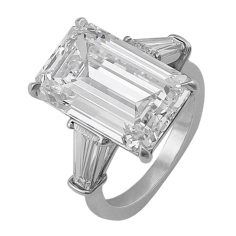 Internally Flawless 10.23ct Emerald Cut Diamond Ring