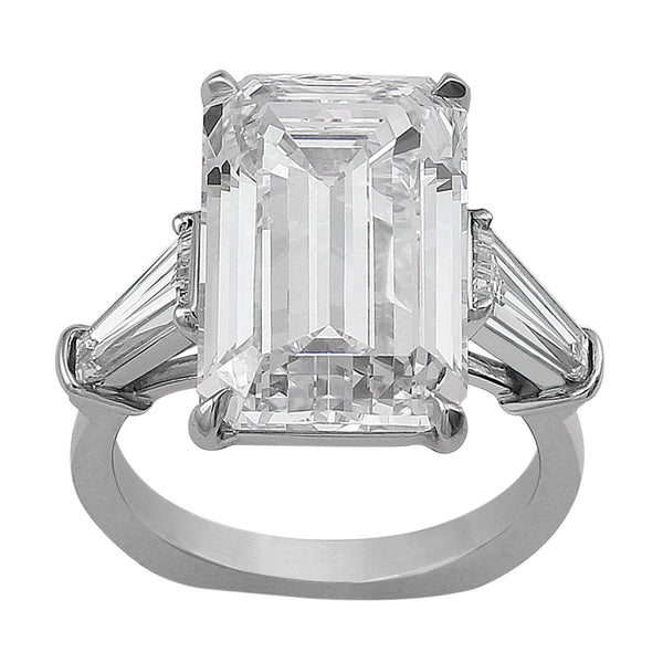 Internally Flawless 10.23ct Emerald Cut Diamond Ring