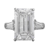 Internally Flawless 10.23ct Emerald Cut Diamond Ring