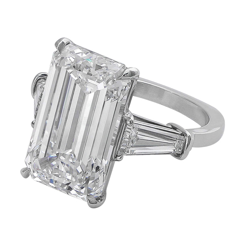 Internally Flawless 10.23ct Emerald Cut Diamond Ring