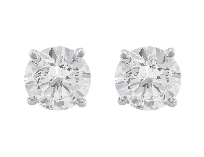 Rivière Platinum 4.15ctw Round Brilliant Diamonds Studs