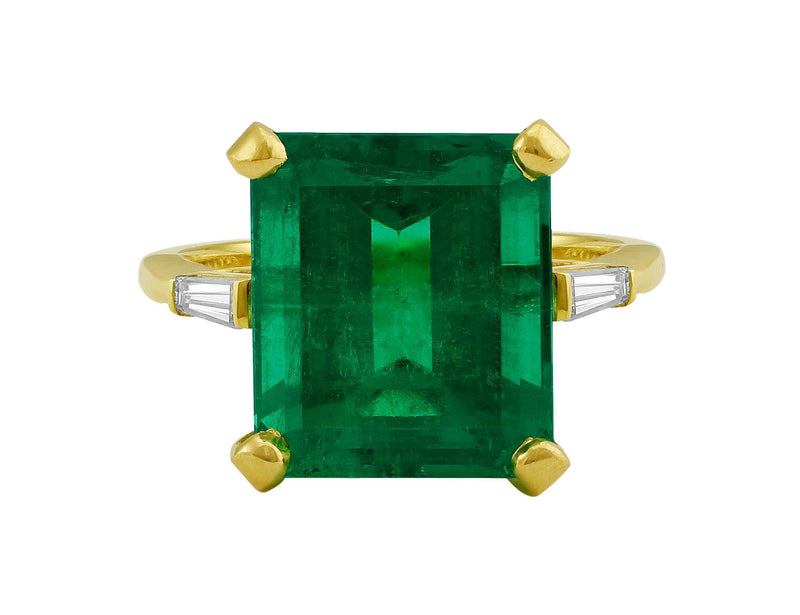Estate 8.83ct Emerald & Diamond Ring