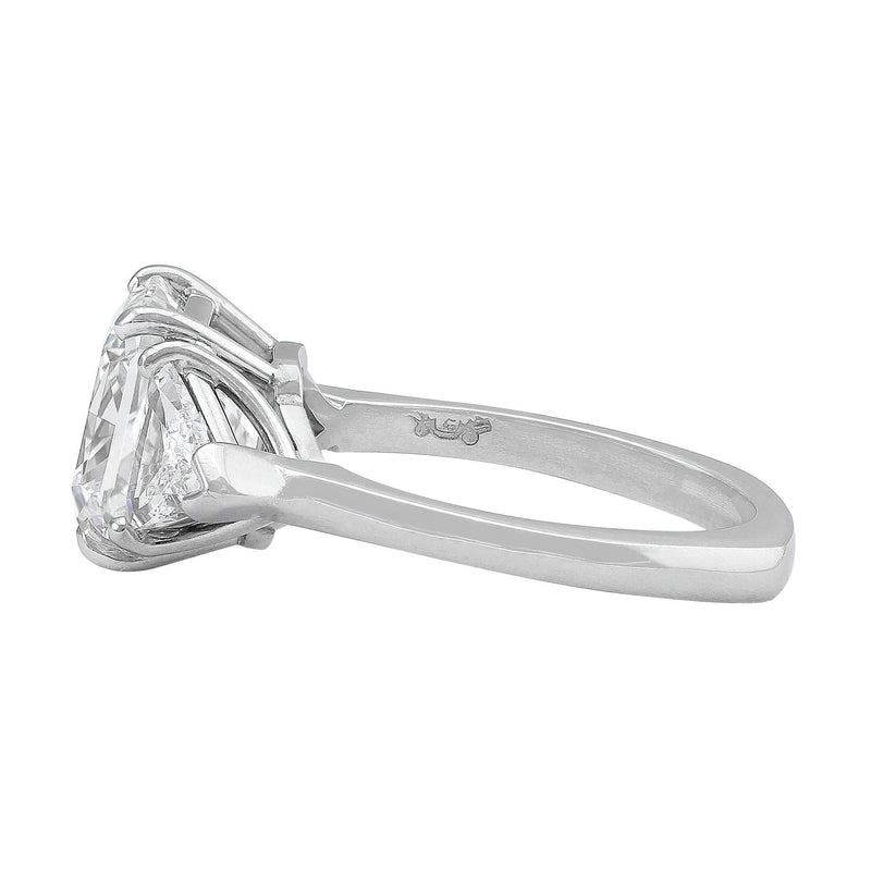 4.01ct Cushion Cut Diamond Platinum Ring