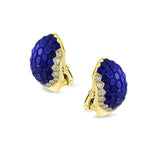 Estate Invisible Set Sapphire & Diamond Earrings