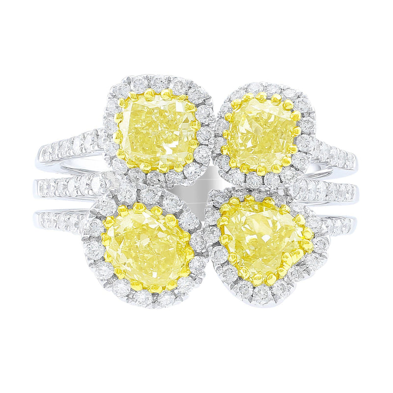 Four Stone Yellow Diamond Ring