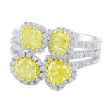 Four Stone Yellow Diamond Ring