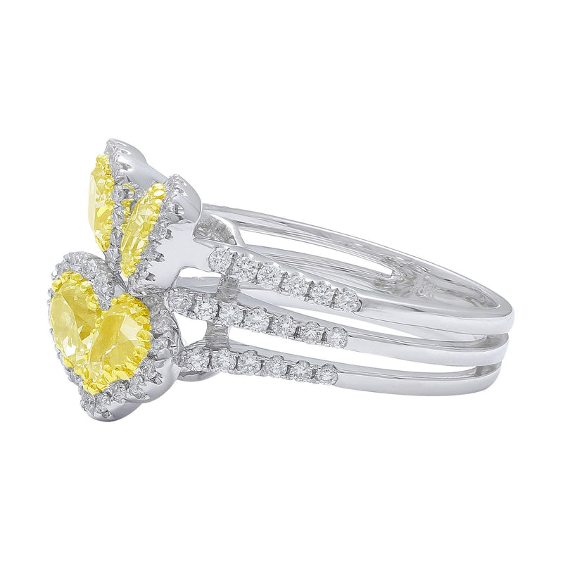 Four Stone Yellow Diamond Ring