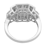 18kt White Gold Diamond Cluster Halo Ring