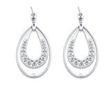 18kt White Gold Diamond Pear Motif Earrings
