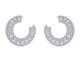18kt White Gold & Diamond Horseshoe Motif Earrings