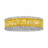 18kt White Gold Fancy Yellow Diamond Band