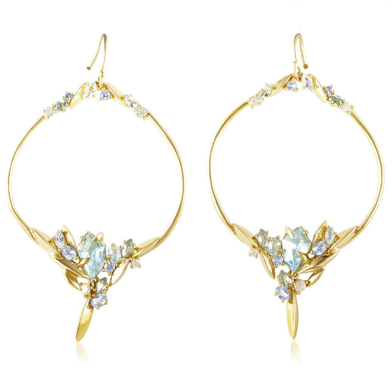 Alexis Bittar 18K Yellow Gold Diamond & Gem Marquise Earrings FN41E016