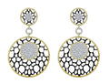 18kt Yellow Gold Lace Motif Pavé Omega Earrings