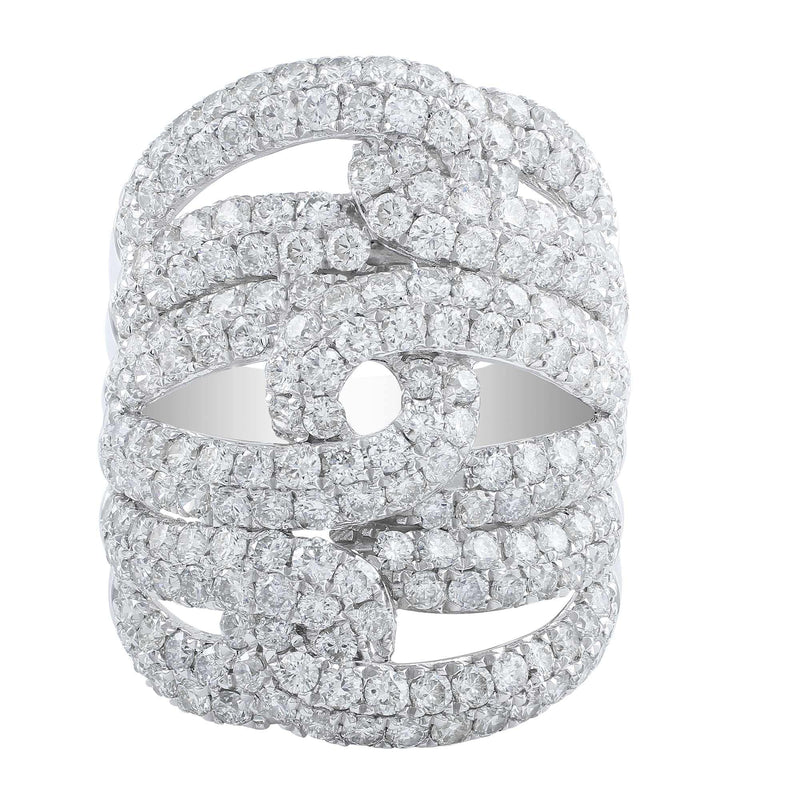Odelia 18kt White Gold Diamond Knotted Band