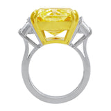 15.05ct Fancy Intense Yellow Radiant Diamond Ring