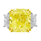 15.05ct Fancy Intense Yellow Radiant Diamond Ring